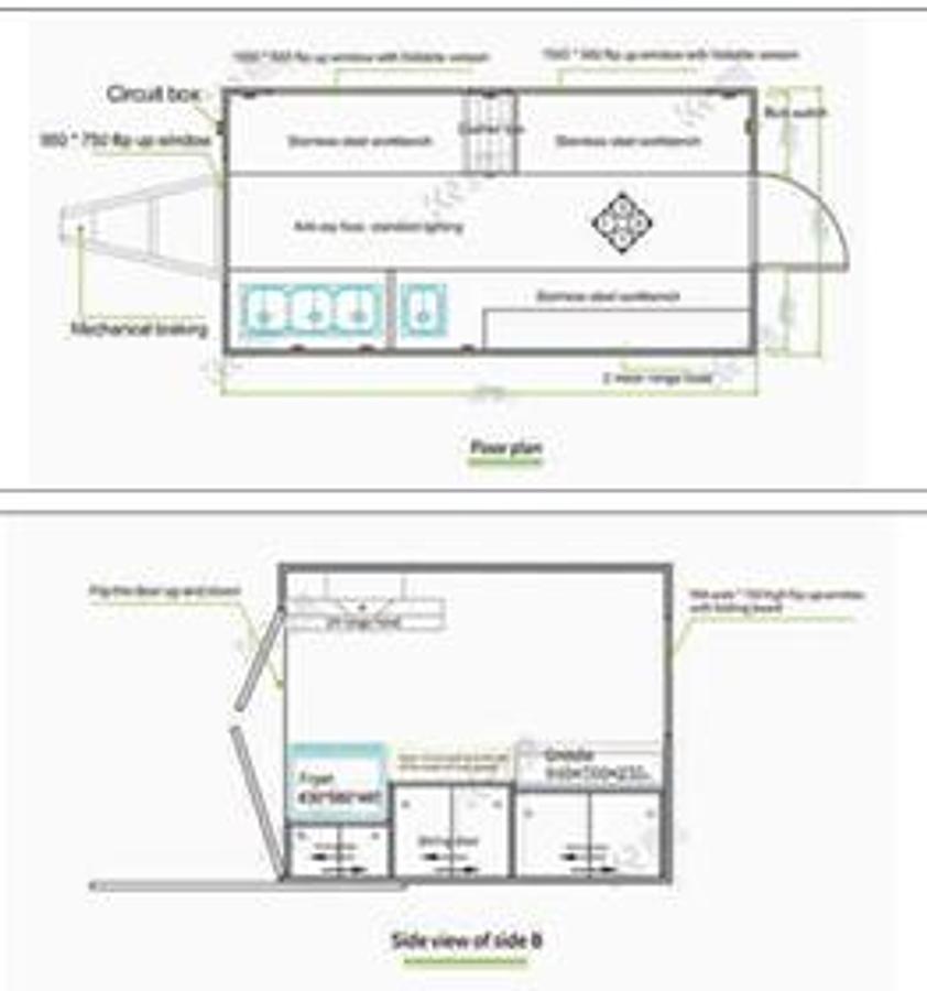 🚐 Remolque de Comida de Acero Inoxidable Estilo Airstream KN-QF-7