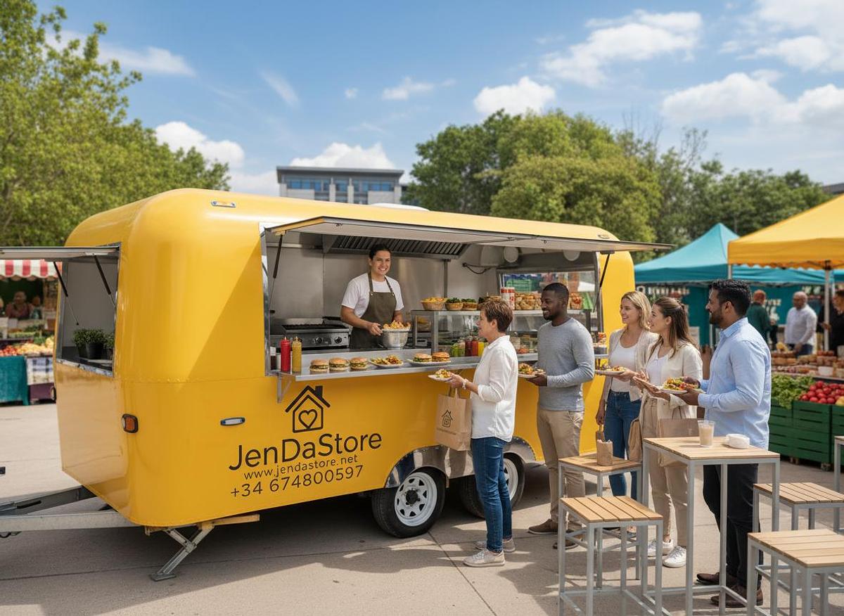 🚐 Remolque de Comida de Acero Inoxidable Estilo Airstream KN-QF-5