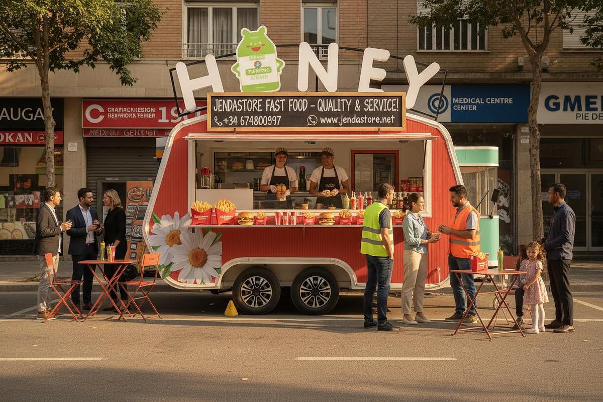 🚐 Remolque de Comida con Forma de Barco KN-BT-3