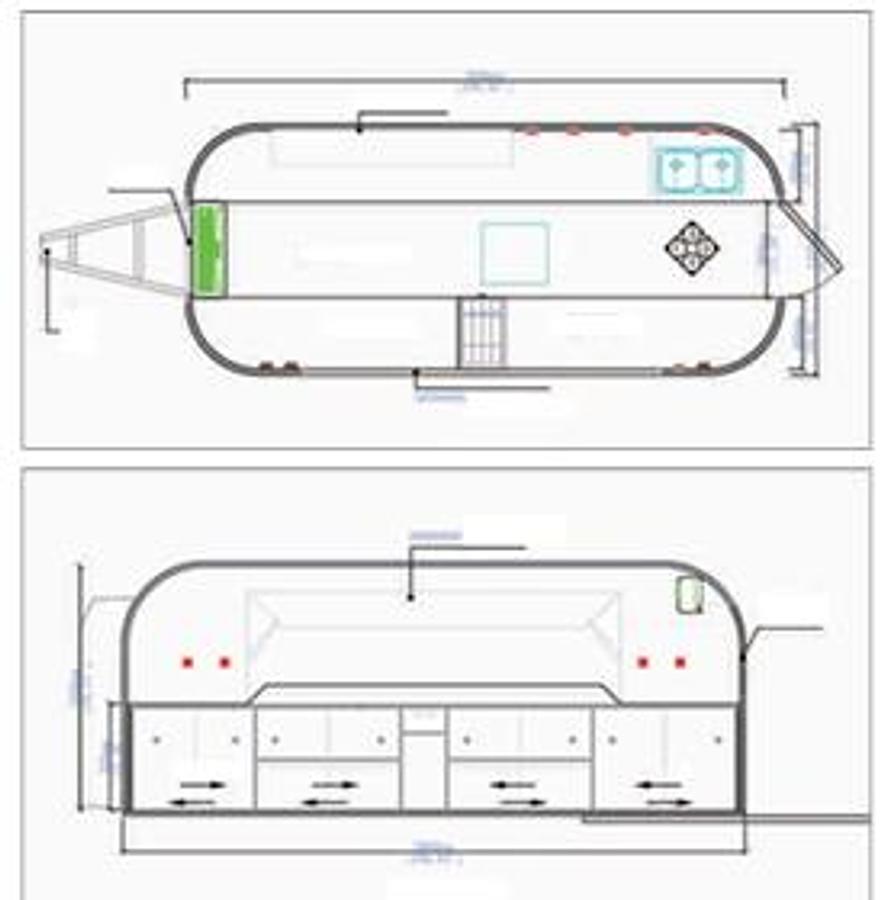 🚐 Remolque de Comida de Acero Inoxidable Estilo Airstream KN-QF-1
