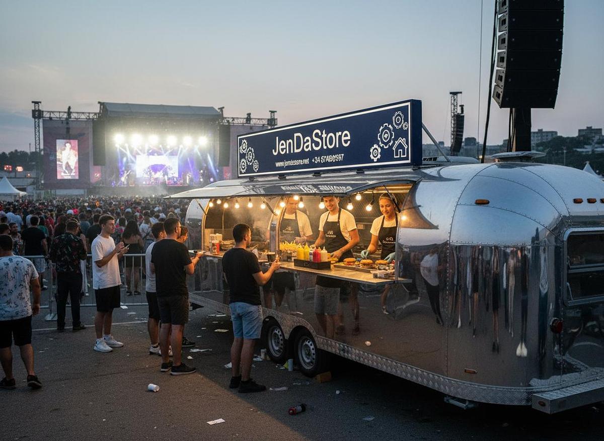 🚐 Remolque de Comida de Acero Inoxidable Estilo Airstream KN-QF-8