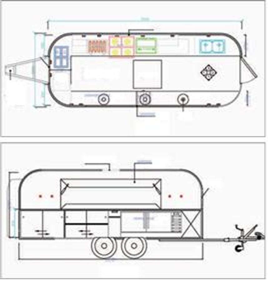 🚐 Remolque de Comida de Acero Inoxidable Estilo Airstream KN-QF-5
