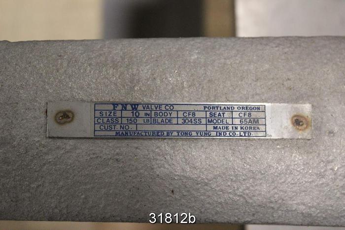 Used Fnw 65AM 10" Hand Operated Knife Gate Valve #31812