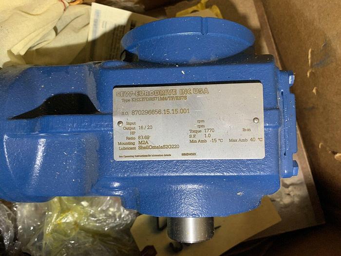 Used SEW-EURODRIVE Motor, Model: KHZ37DRS1M4/TF/ES7S