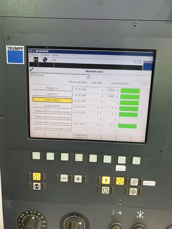 Used TAGLIO LASER “TRUMPF” 3000 X 1500 – 3000 W.