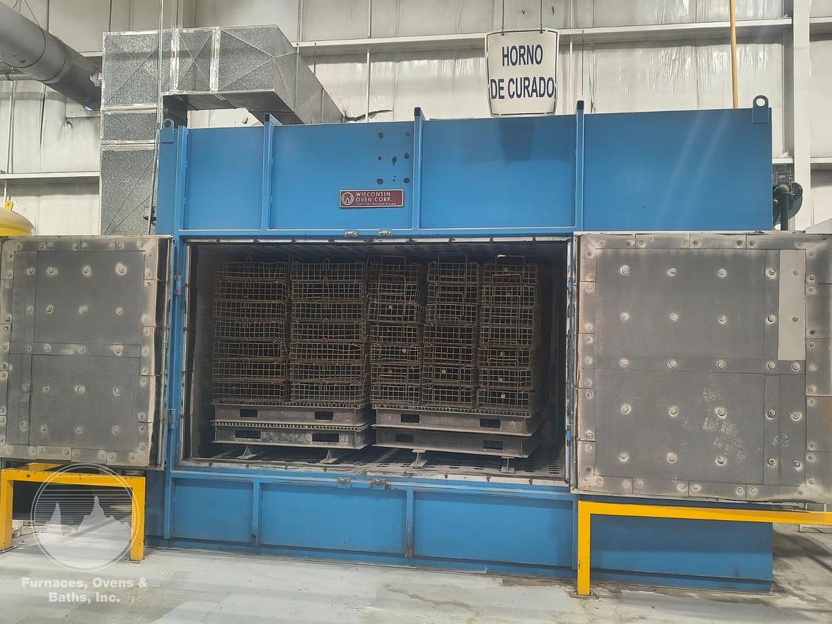 Used 120"W x 65"H x 65"L, Wisconsin Batch Oven, 1000°F, Gas Fired, EXCELLENT CONDITION
