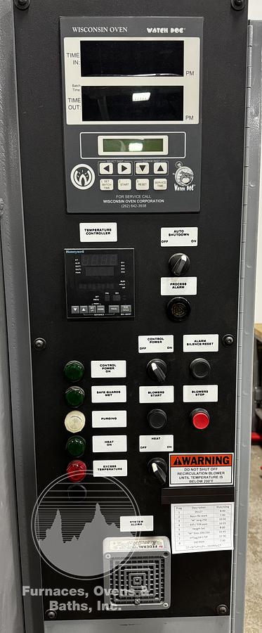 Used 48"W x 84"H x 72"L, Wisconsin Oven, Electric Walk-In Oven, Solvent Rated, 500°F