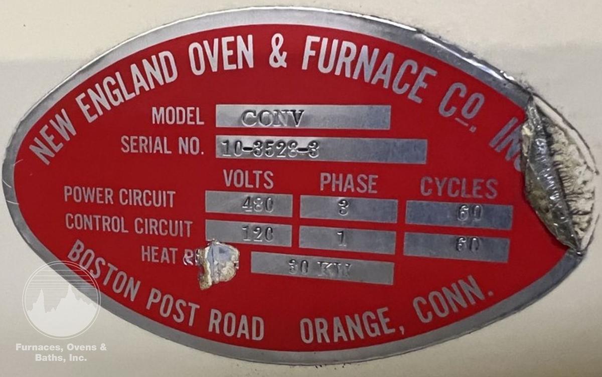 Used 19"W x 18" High x 120" Long, New England Oven Belt Conveyor Oven, Electric, 850-F