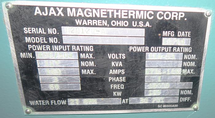 Used Ajax Magnathermic Magnescan II, Pacer -S10
