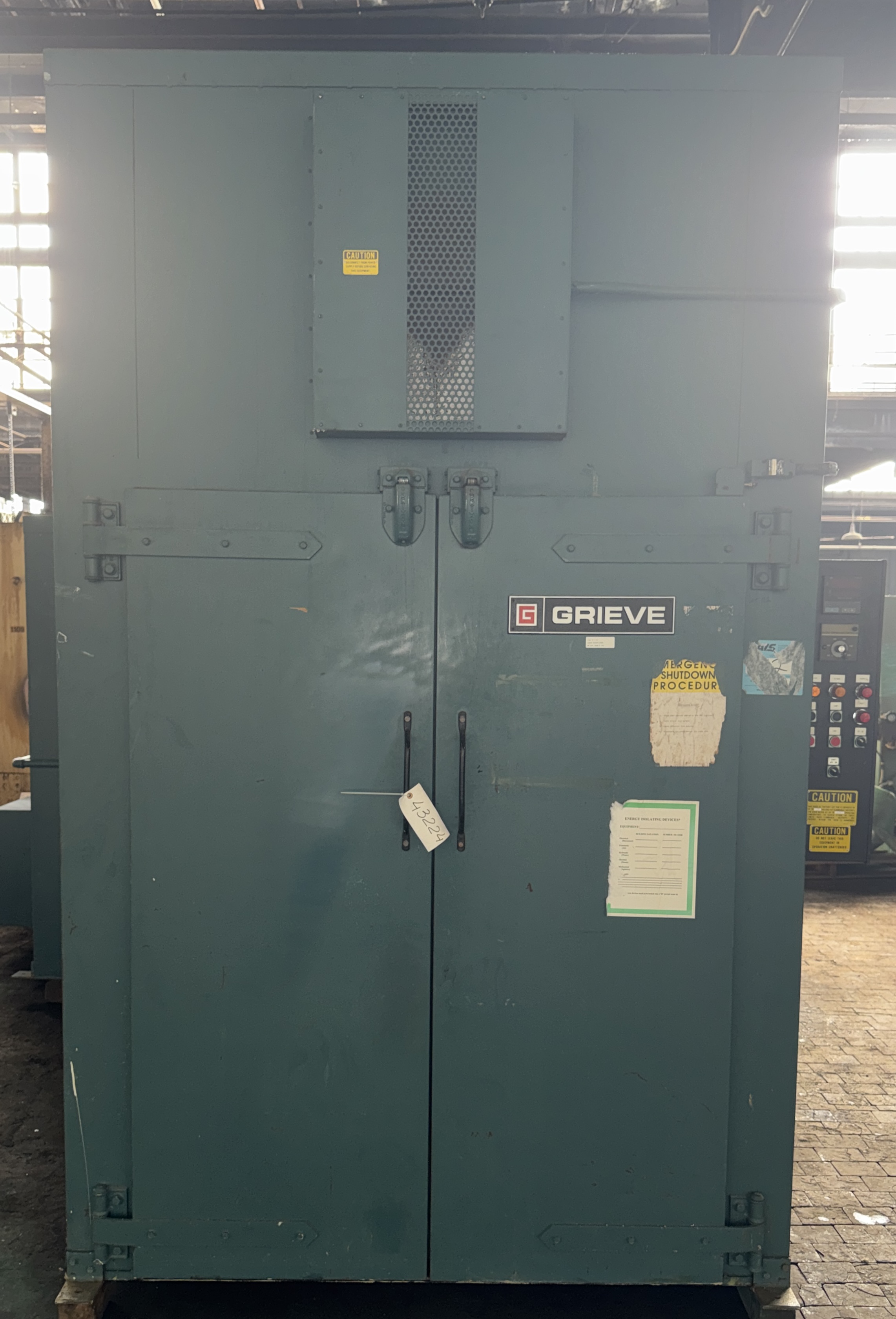 Used 54"W x 72"H x 72"L, Grieve B2-500 Electric Walk-In Oven, 500°F, Solvent Rated (200-F)