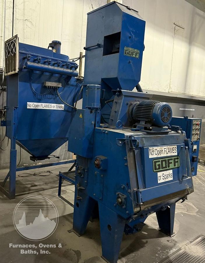 Used Goff Rubber Belt Tumblast 3 Cubic Feet w/Dust Collector