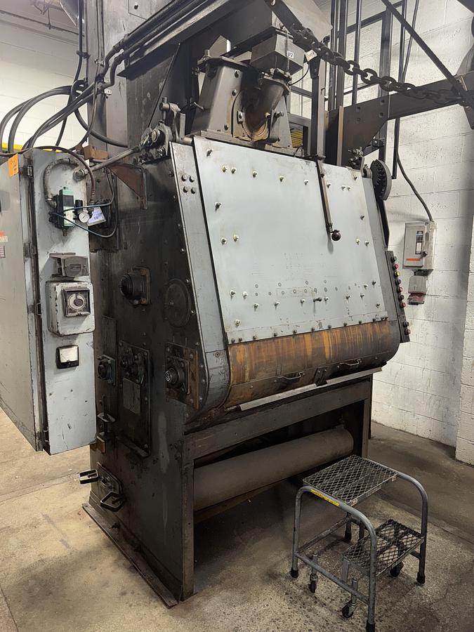 Used WHEELABRATOR 27" x 36" TUMBLAST w/Skip Hoist Loader