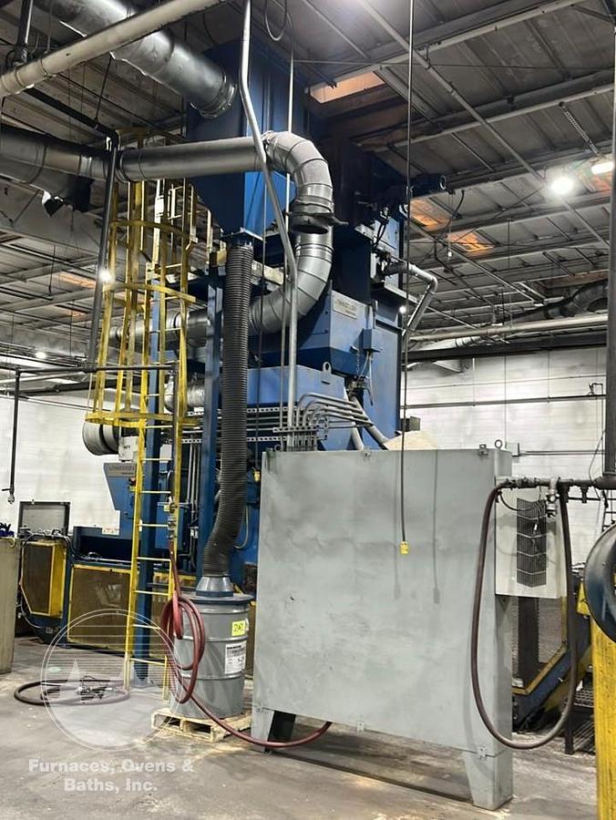 Used Wheelabrator MMB-27-4-20 Mesh Belt Shot Blaster Complete w/Dust Collector, PLC Controls, VFD's