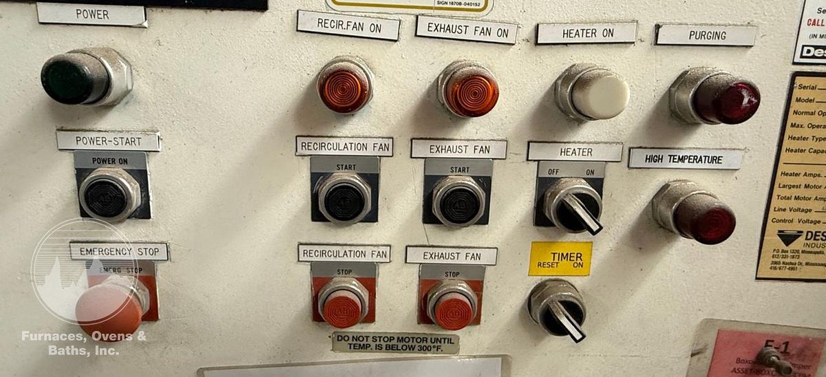 Used 38"W x 63"H x 38"L, Despatch Industries PWD2-52-1E, 650-F, Electric, Solvent Rated Walk-In Oven