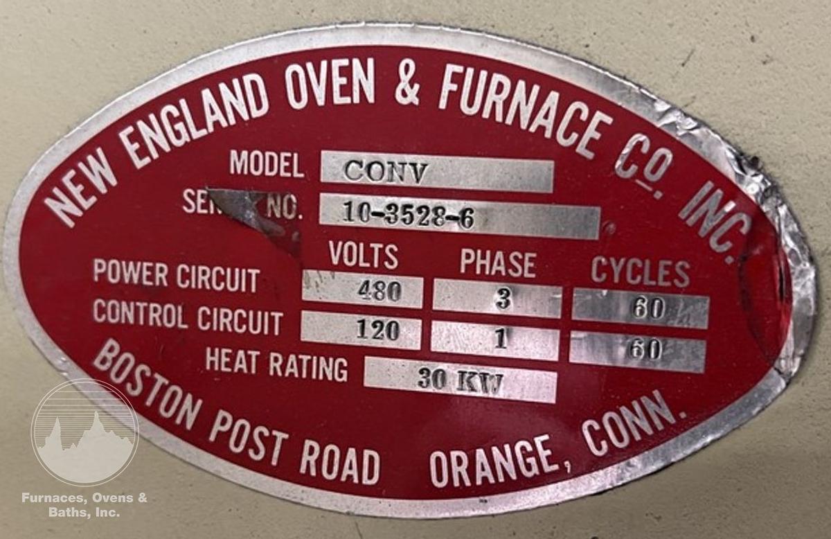 Used 19"W x 18" High x 120" Long, New England Oven Belt Conveyor Oven, Electric, 850-F