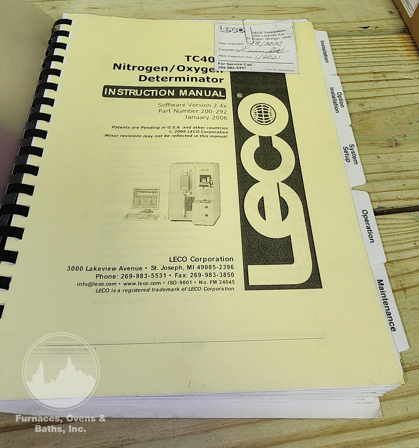 Used Leco TC40 Nitrogen/Oxygen Determinator