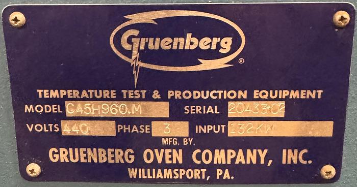 Used 48"W x 72"H x 48"L, Gruenberg, Electric Walk-In Oven, 450°F