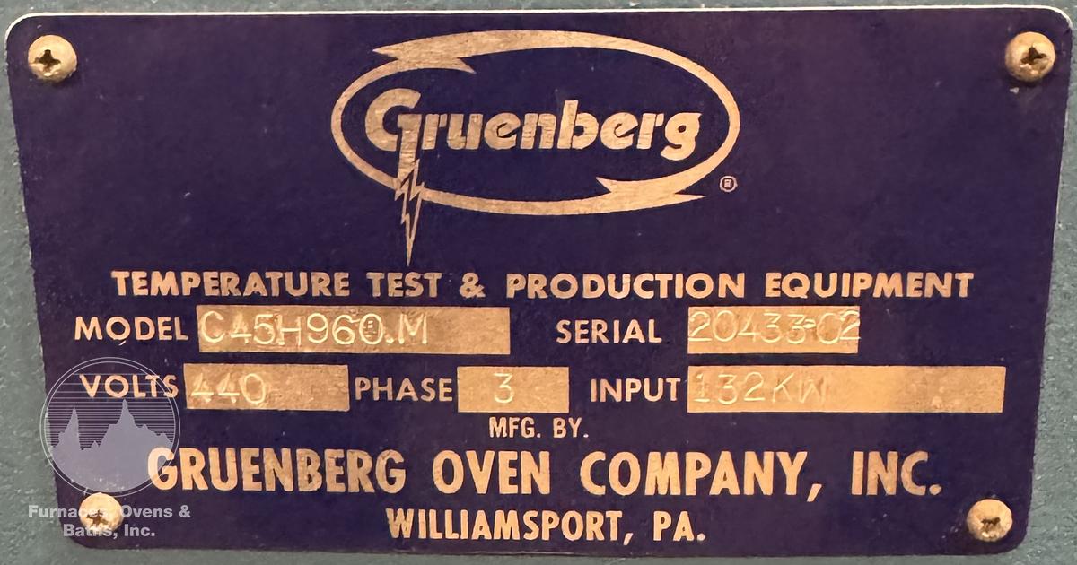 Used 48"W x 72"H x 48"L, Gruenberg, Electric Walk-In Oven, 450°F