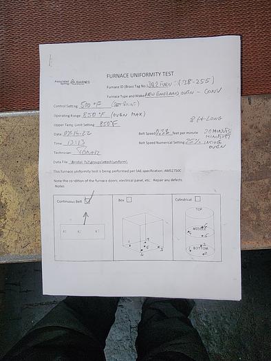 Used 18"W x 4" High x 72" Long, New England Oven Belt Conveyor Oven, Electric, 850-F