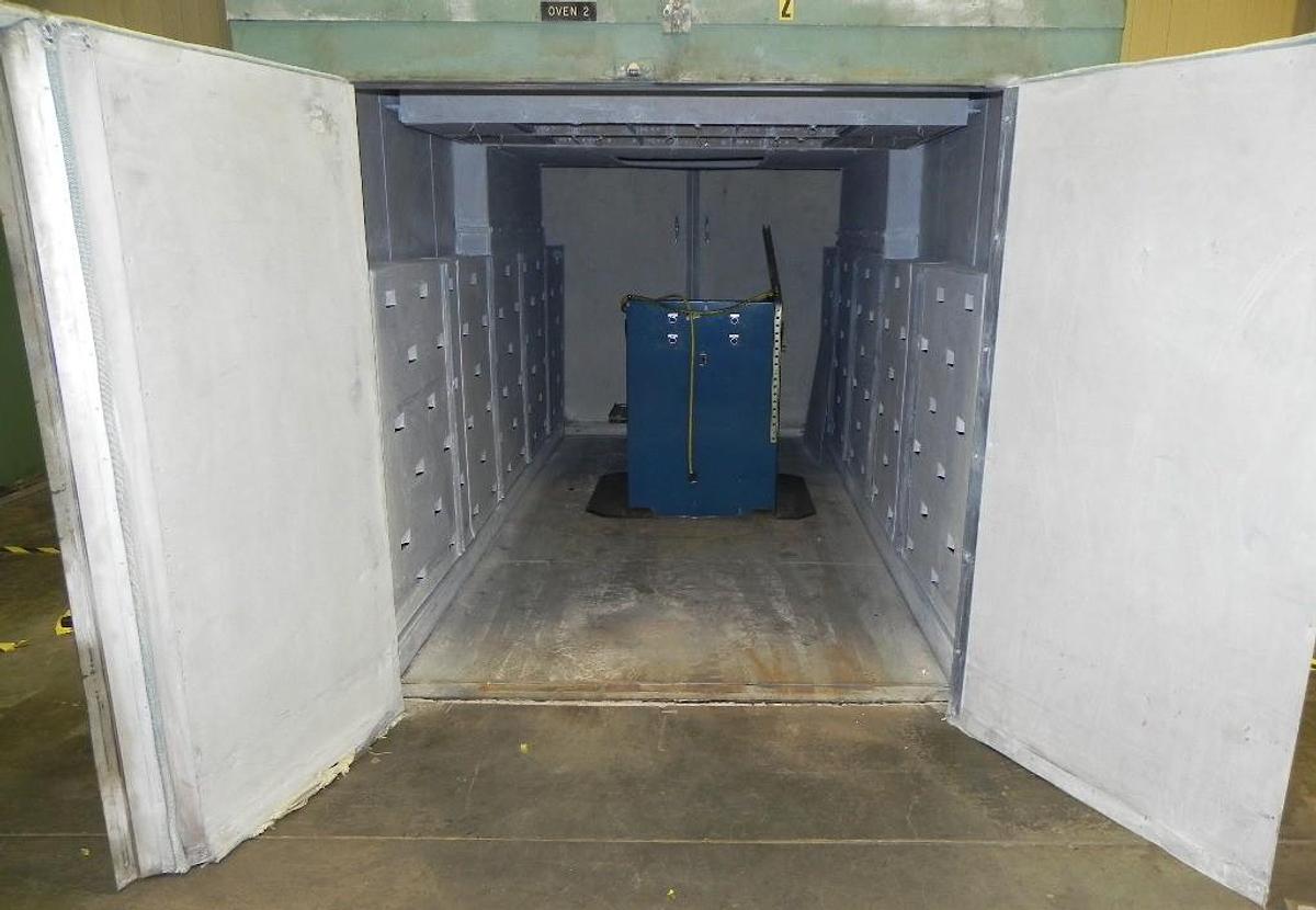 Used 72"W x 72"H x 168"L (14'), Lindberg Walk-In Oven 73-SH-7216872-6, 600°F, Electric, Powered Exhaust