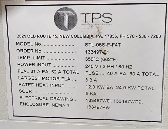 Used 25"W x 20"H x 20"L Blue M Dual Chamber, 662°F, Electric