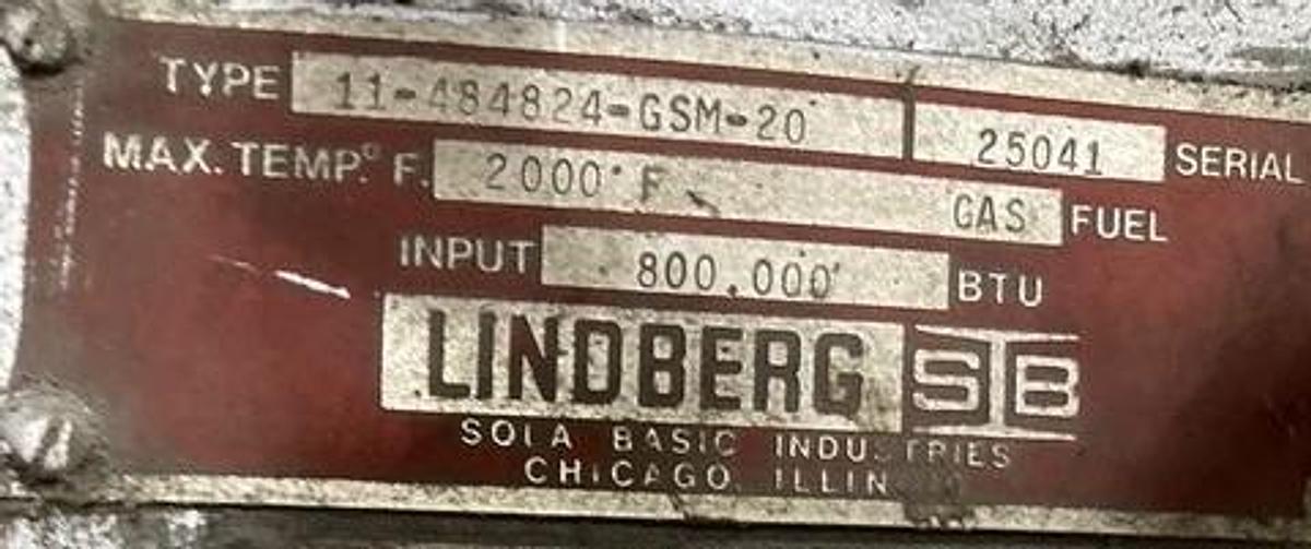 Used 48"W x 24"H x 48"L, Surface Combustion, Direct Fired Box Furnace, Gas Fired, 2000-F, Fiber Lined