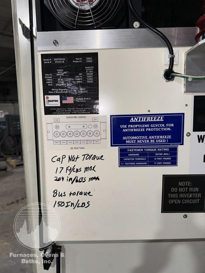 Used Radyne 450TFN10H, 450 kW, 10 kHz Induction Heating Power Supply