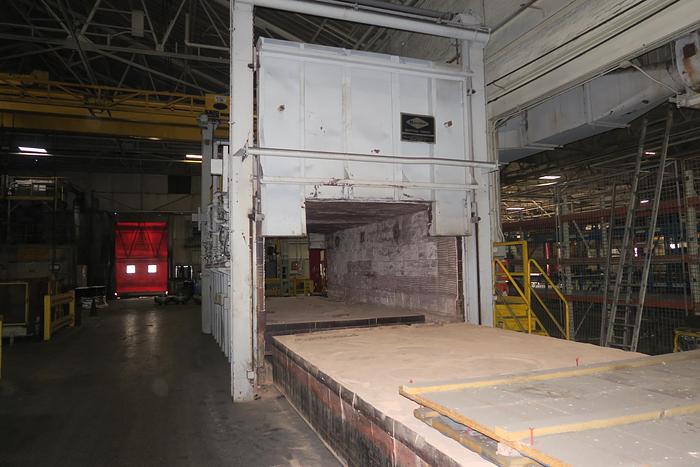Used Sauder Gas Fired Car Bottom Furnace, 10'W x 6'H x 22'L, 1250°F, Gas Fired