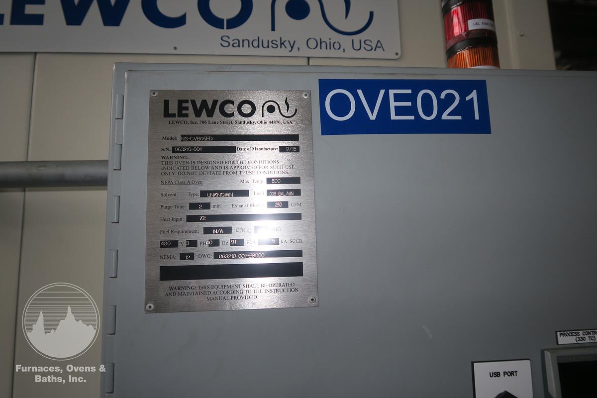 Used 24"W x 18" High x 120" Long, Lewco Belt Conveyor Oven, Electric, Class A, 500-F