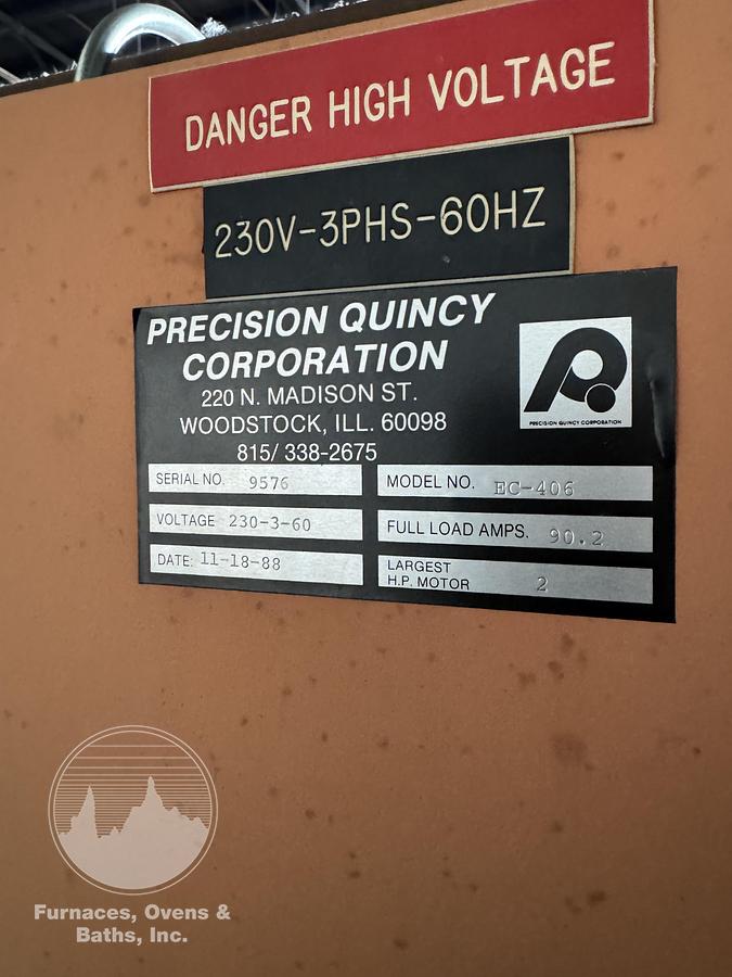 Used 48"W x 72"H x 72"L, Precision Quincy EC-406, Electric, 500-F