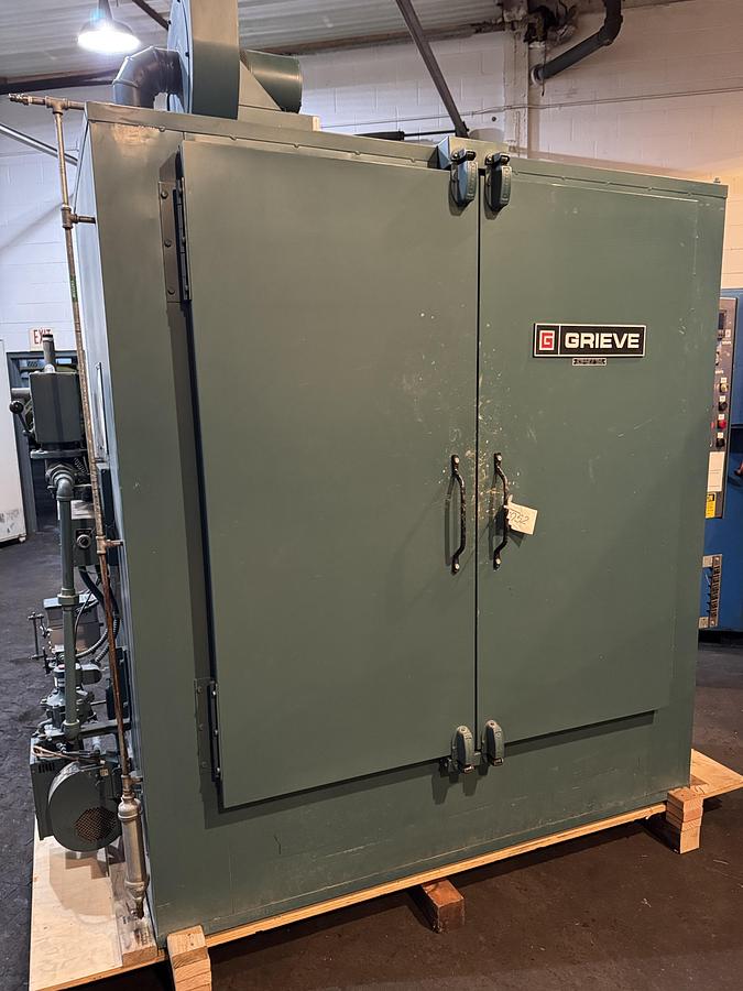 Used 56"W x 60"H x 32”L, Grieve SB-350 Cabinet Oven, 350-F, Gas Fired, Class A, Solvent Rated, Stainless Steel Interior