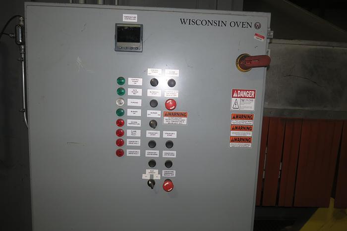 Used Wisconsin Oven Corporation 2 Lane Conveyor Oven, Natural Gas Fired, 650°F