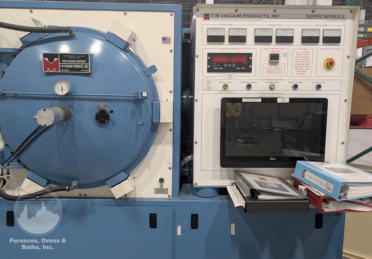 Used TM Super Series Vacuum Furnace, 12”W x 12”H x 24”L. 2400-F, 2 Bar, Diffusion Pump