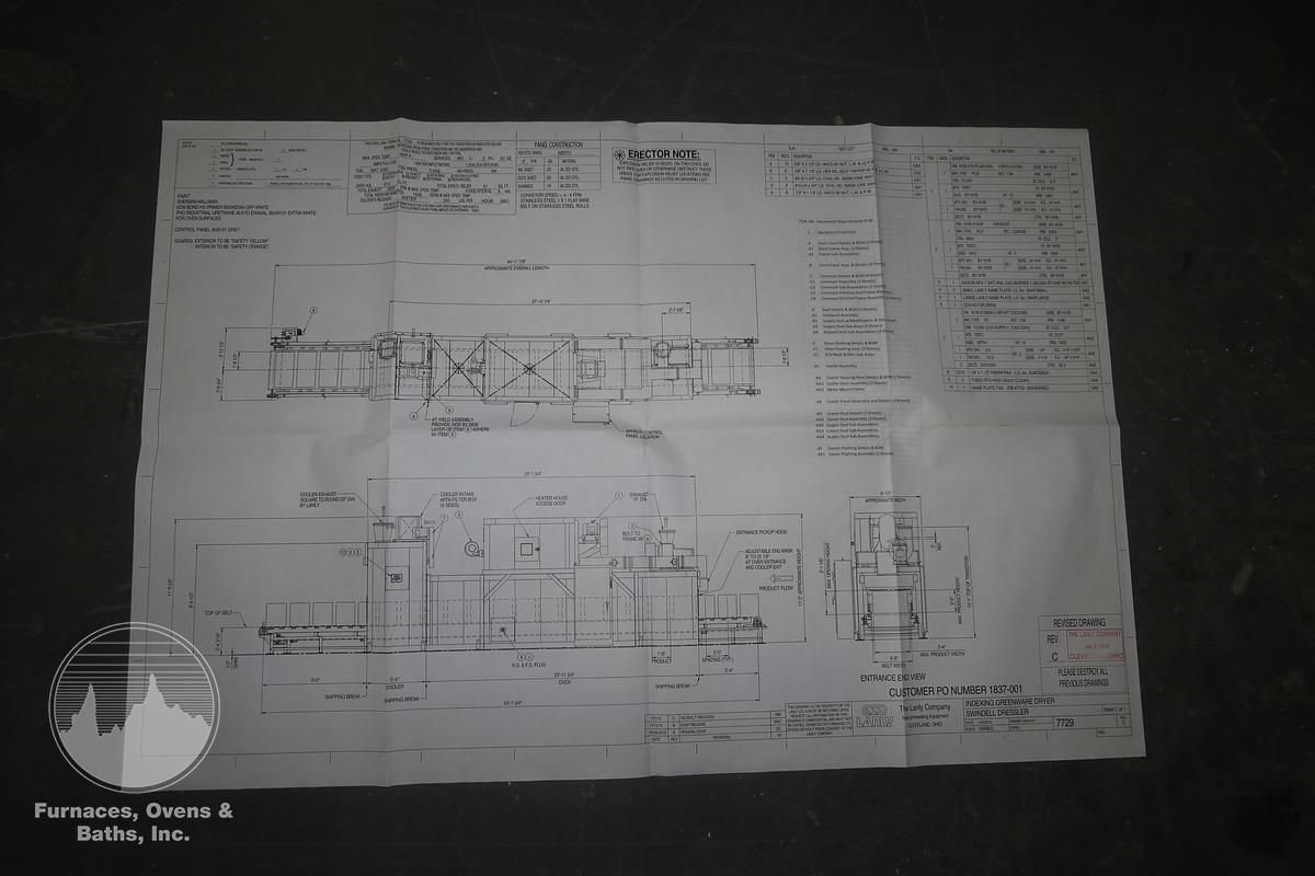 Used Lanly Conveyor Oven 44" Wide Belt, Gas Fired, 400°F, LIKE NEW