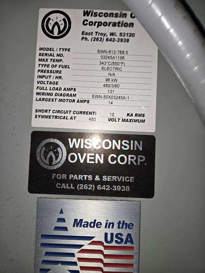 Used 2011 Wisconsin Oven Corporation EWN-612-7E6.5