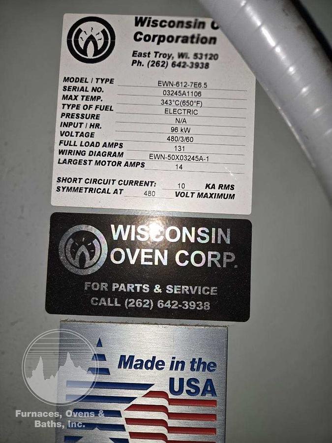 Used 2011 Wisconsin Oven Corporation EWN-612-7E6.5
