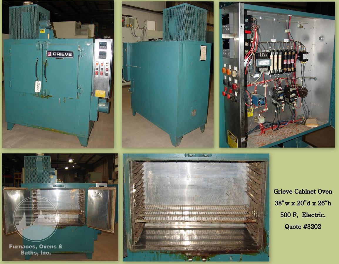 Used 38"W x 26"H x 20"L Grieve HX-500 Solvent Rated Cabinet Oven, 500°F, Electric