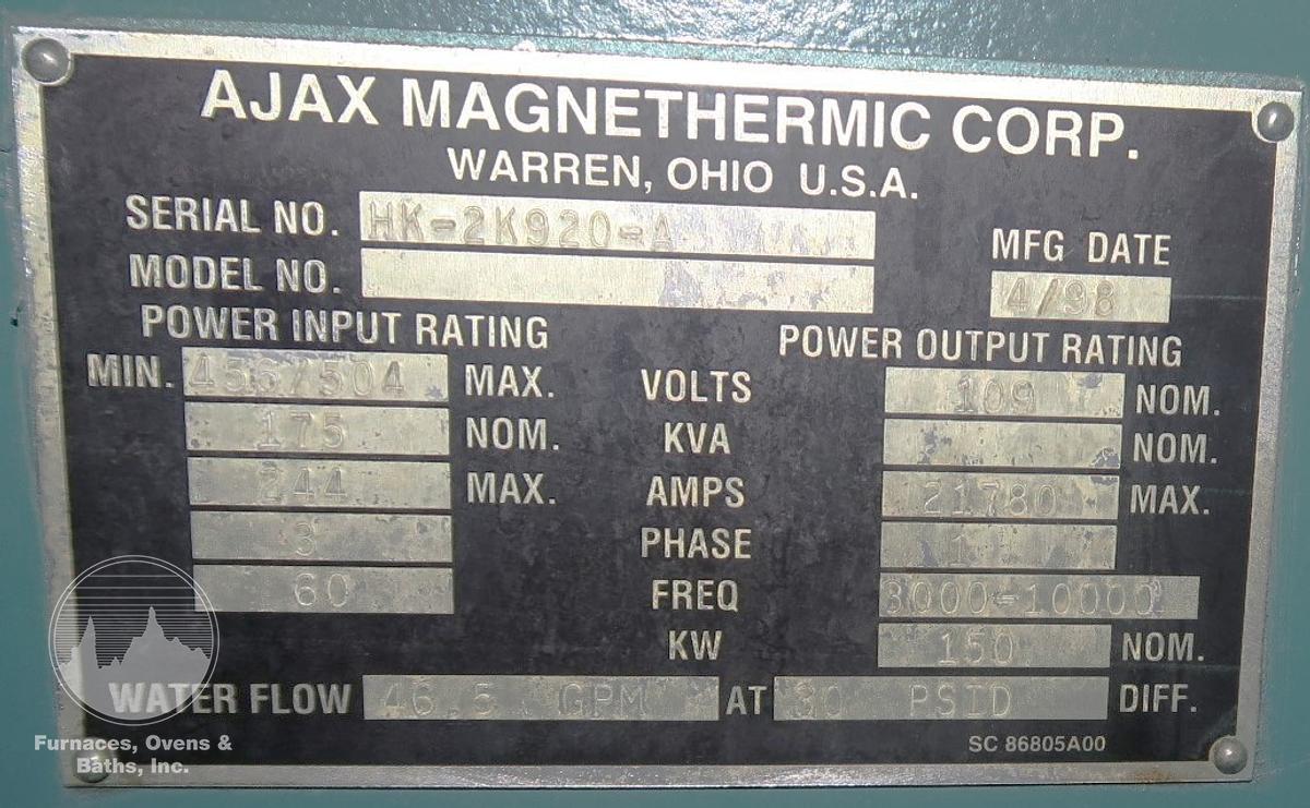 Used Ajax Magnathermic Magnescan II, Pacer -S10