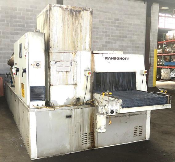 Used 36"W x 14" High Ransohoff Lean Veyor, Electric, Wash, Rinse and Blow-Off