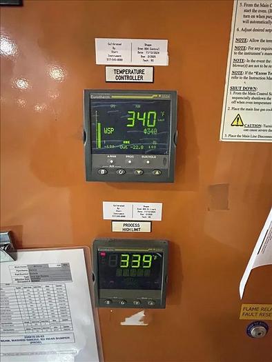 Used 96"W x 120"H x 144"L, Wisconsin Walk-In Oven SWH-81210-G, 500°F, Gas Fired w/Carts