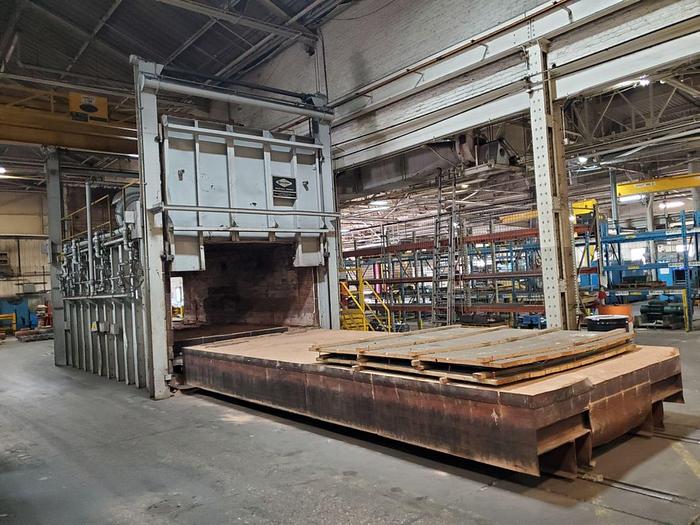 Used Sauder Gas Fired Car Bottom Furnace, 10'W x 6'H x 20'L, 1250°F, Gas Fired