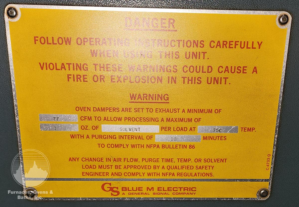 Used 25"W x 20"H x 20"L Blue M DC-256A-FHP-1 Class A Cabinet Oven, 600°F, Electric