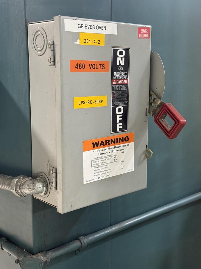 Used 36”W x 60”H x 36”L Grieve TAH-500 Truck Oven, 500-F, Electric, Powered Exhaust