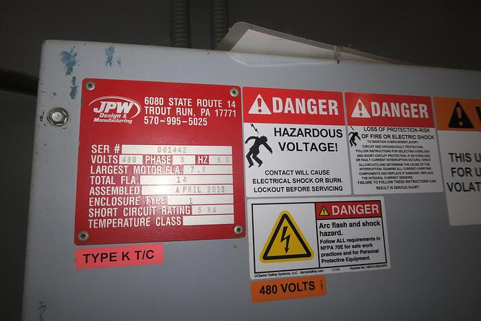 Used 96"W x 96"H x 144"L, JPW, 500°F, Gas Fired