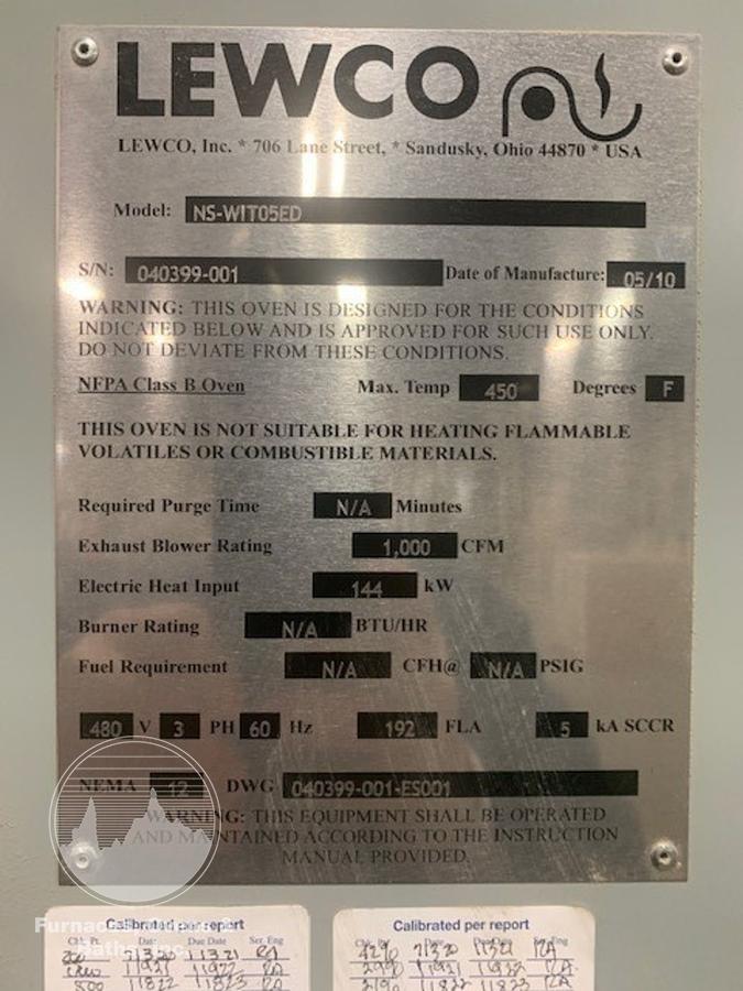 Used 84"W x 84"H x 264"L (22'L), Lewco, Electric Walk-In Oven, 500°F, Double Ended