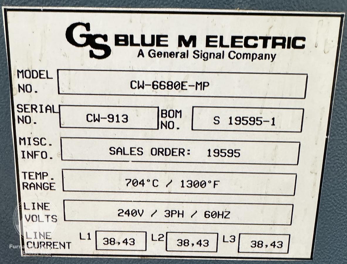 Used 20"W x 20"H x 18"L Blue M CW-6680 Cabinet Oven, 1300°F, Electric