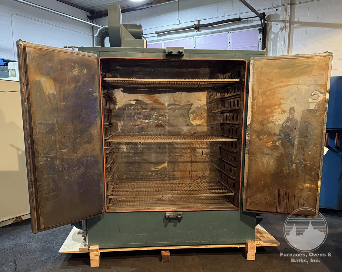 Used 56"W x 60"H x 32”L, Grieve SB-350 Cabinet Oven, 350-F, Gas Fired, Class A, Solvent Rated, Stainless Steel Interior