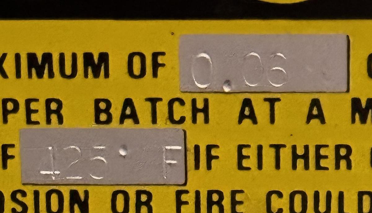 Used 48"W x 60"H x 48"L, Grieve TBH-500, Electric, 500-F, Solvent Rated