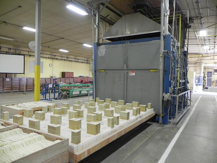 Used 108"W x 84"H x 156"L (13'), American Kiln, 2200-F, Gas Fired, Car Bottom, Dual Cars