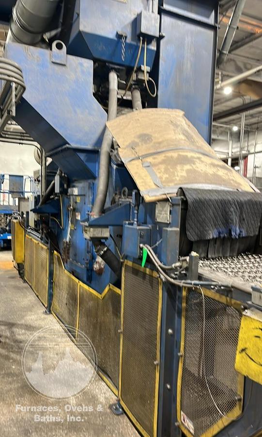 Used Wheelabrator MMB-27-4-20 Mesh Belt Shot Blaster Complete w/Dust Collector, PLC Controls, VFD's